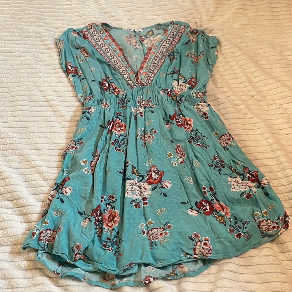 Floral Smocked Waist Skater Dress
